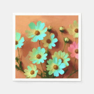 Serviette En Papier Fleurs Zinnia Elegans