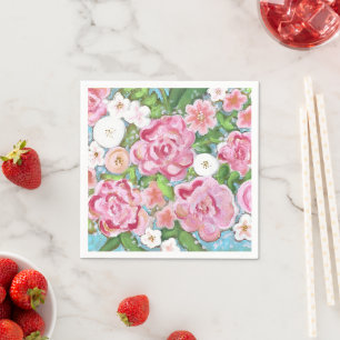Serviette En Papier Fleuve rose