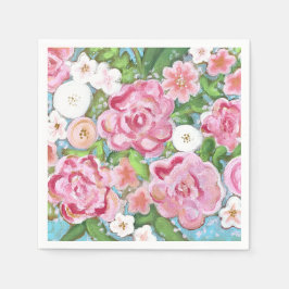 Serviette En Papier Fleuve rose