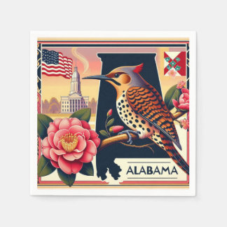 Serviette En Papier Flickr Nord de l'Alabama Oiseaux et Camellia Flowe