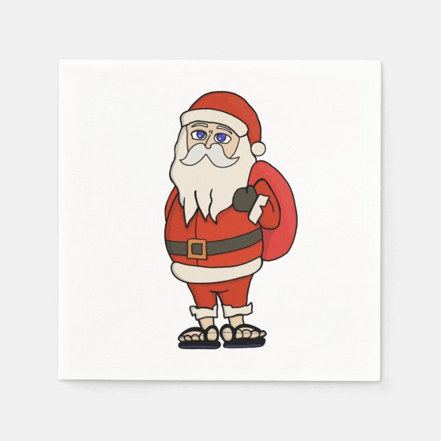 Serviette En Papier Flip Flops de Noël du Père Noël (Devant)