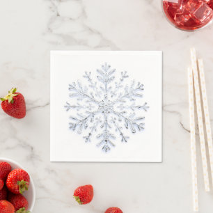 Serviette En Papier Flocon de neige en argent