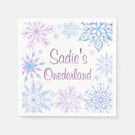 Serviette En Papier Flocon de neige Hiver Un Derland Premier Anniversa