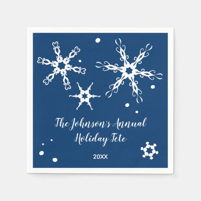Serviette En Papier Flocon de neige moderne Événement personnalisé Nap (Devant)