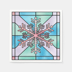 Serviette En Papier Flocon de neige rose époustouflant
