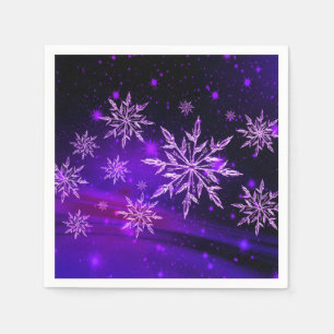 Serviette En Papier Flocon de neige rose violet hiver mignon