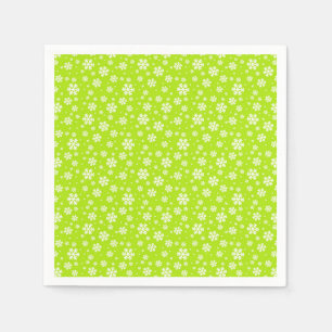 Serviette En Papier Flocons blancs sur motif vert d'hiver