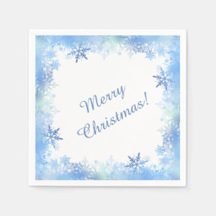 Serviette En Papier Flocons de neige bleus