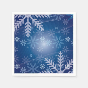 Serviette En Papier Flocons de neige dans le bleu