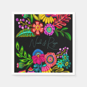 Serviette En Papier Flora coloré mexicain Mariage
