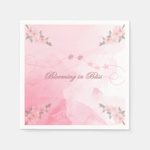 Serviette En Papier Floraison rose moderne dans Bliss Baby shower mign