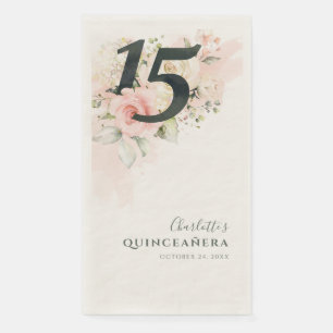 Serviette En Papier Floral 15e anniversaire Quinceanera fête botanique