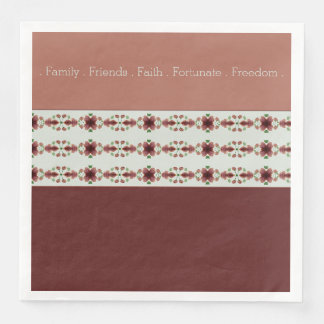 Serviette En Papier Floral Accentué Brown