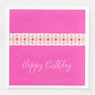 Serviette En Papier Floral Accentué En Rose Clair