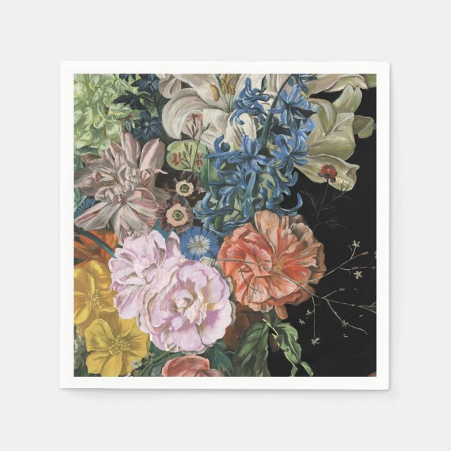Serviette En Papier Floral baroque - Bouquet (Devant)