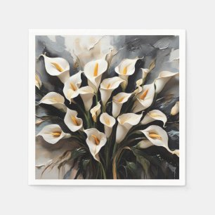 Serviette En Papier Floral Blanc Calla Lily