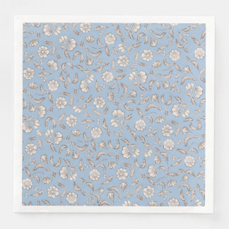 Serviette En Papier Floral bleu