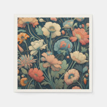Floral bleu marine