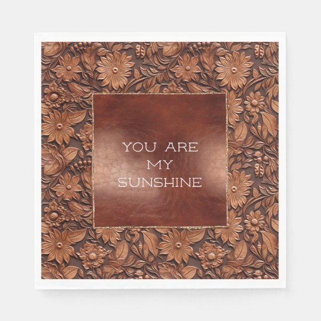 Serviette En Papier Floral Boho Brown (Devant)