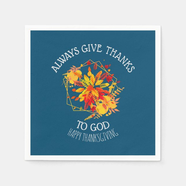 Serviette En Papier Floral BON THANKSGIVING Christian Party (Devant)