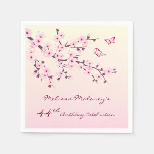 Serviette En Papier Floral Cerisier Fleurs Rose Personnalisé Annivers