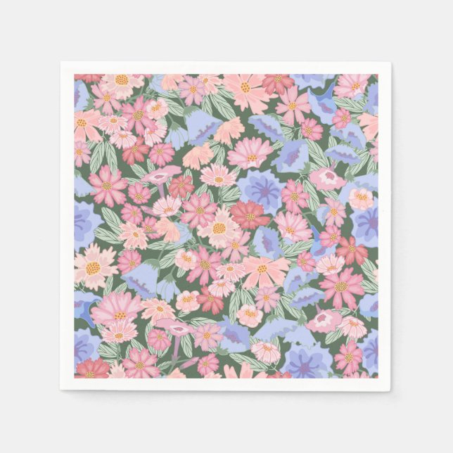 Serviette En Papier Floral coloré (Devant)