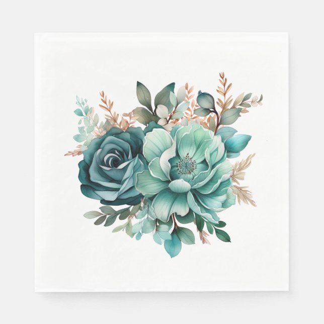 Serviette En Papier Floral de pivoine (Devant)