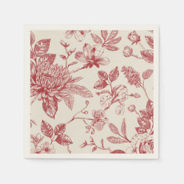 Serviette En Papier Floral de Toile Florale Rouge