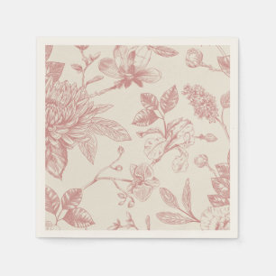 Serviette En Papier Floral de Toile Florale Rouge