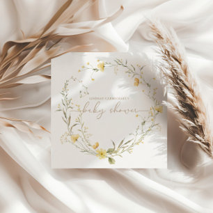 Serviette En Papier Floral d'or   Fleur sauvage personnalisé