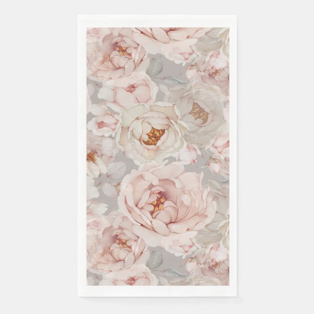 Serviette En Papier Floral élégant et intemporel (Devant)