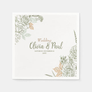 Serviette En Papier Floral en Trazos