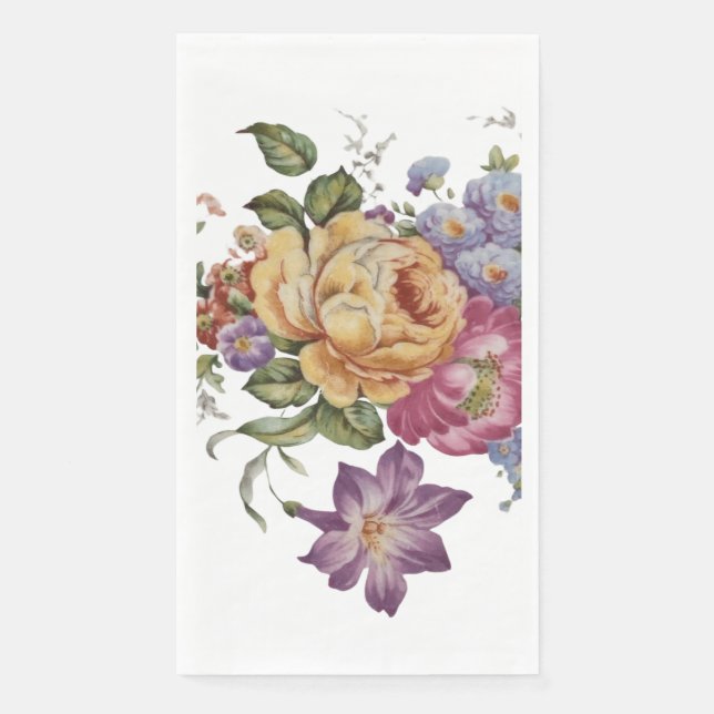 Serviette En Papier Floral Fantasy  (Devant)