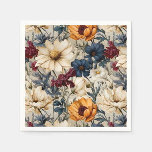 Serviette En Papier Floral Fleur sauvage moderne
