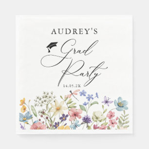 Serviette En Papier Floral Fleur sauvage moderne Grad Party
