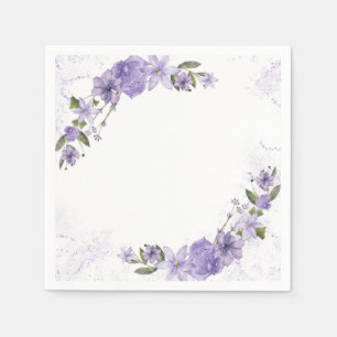 Serviette En Papier Floral pourpre