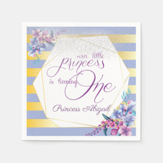 Serviette En Papier Floral Princess Anniversaire
