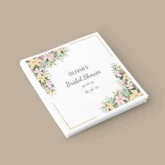 Serviette En Papier Floral Romantic Bridal Shower Napkin