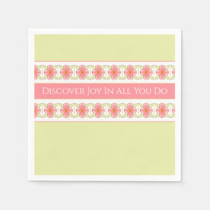 Serviette En Papier Floral Rose Avec Vert Clair