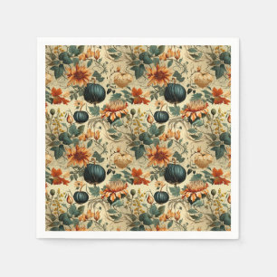 Serviette En Papier Floral Thanksgiving Motif Vintage (6)