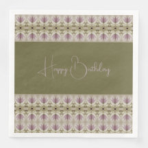 Floral Violet Avec Vert Sage