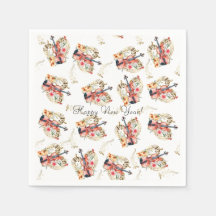 Floral Violins Gold Music Notes Noël