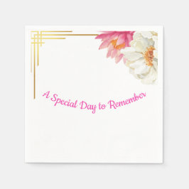 Serviette En Papier Floral Watercolor Birthday Napkins 