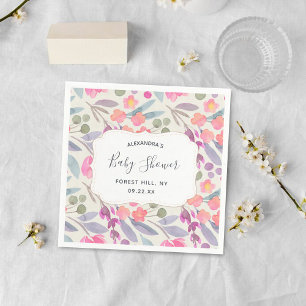 Serviette En Papier Flore de l'aquarelle  Baby shower