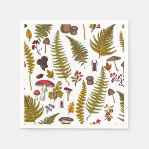Serviette En Papier Flore et faune boisées 2