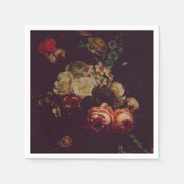 Serviette En Papier Flore foncé élégant bordeaux Moody
