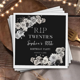 Serviette En Papier Flore Rip 20s 30e anniversaire de fête Napkins