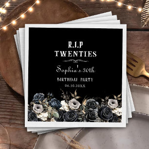 Serviette En Papier Flore Rip 20s 30e anniversaire de fête Napkins