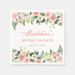 Serviette En Papier Flore rose Fête des mariées