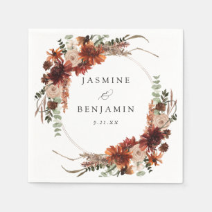 Serviette En Papier Flore rustique Terre & Champagne Nom v3